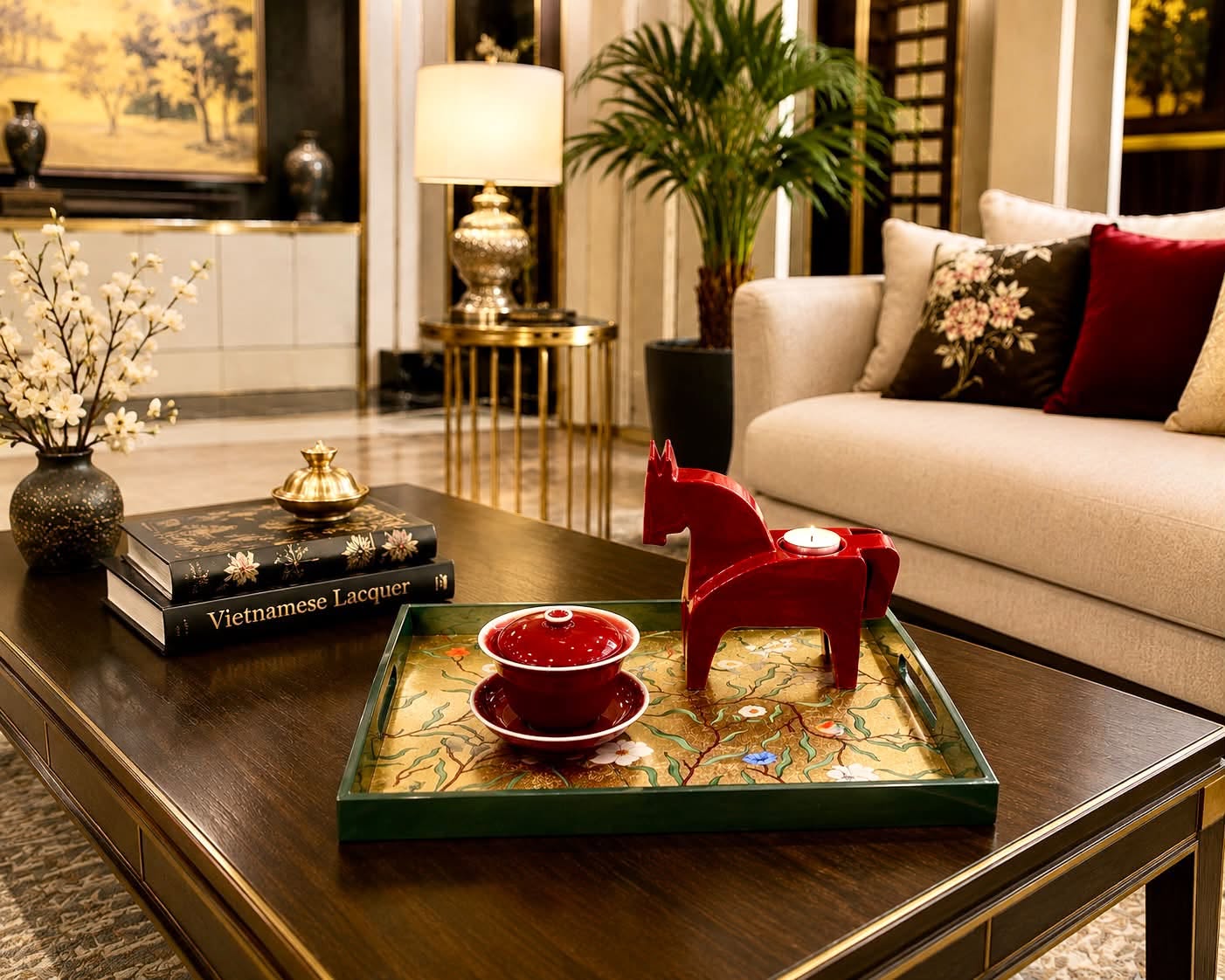 Atelier Pascale home interior with decorative lacquerware